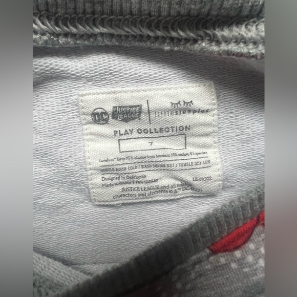 Little Sleepies Play Collection Justice League Super Heroes Sweatshirt size 7 - Picture 4 of 5